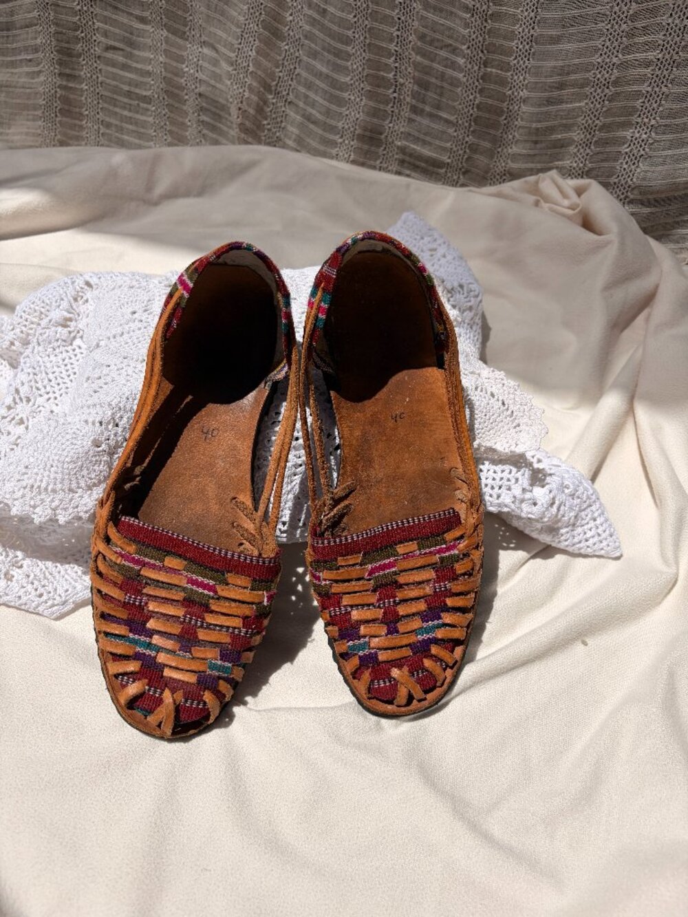 Beautiful vintage handmade huarache sandals